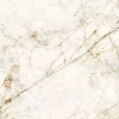 White marble surface with light gray and gold veins.